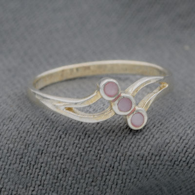 Sterling Silver Multi MOP Split Shank Ring - Silvertree Jewelry #