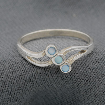 Sterling Silver Multi MOP Split Shank Ring - Silvertree Jewelry #
