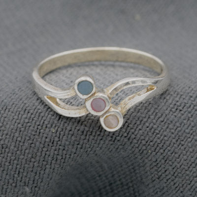 Sterling Silver Multi MOP Split Shank Ring - Silvertree Jewelry #
