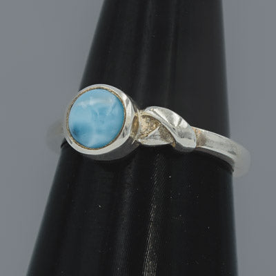 Sterling Silver Larimar Ring Soft Blue Stone - Silvertree Jewelry #