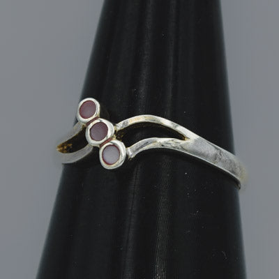 Sterling Silver Multi MOP Split Shank Ring - Silvertree Jewelry #
