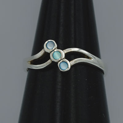 Sterling Silver Multi MOP Split Shank Ring - Silvertree Jewelry #