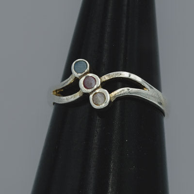 Sterling Silver Multi MOP Split Shank Ring - Silvertree Jewelry #