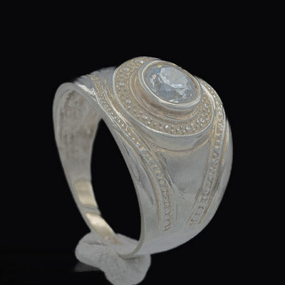 Sterling Silver Elegance: Bold Cubic Zirconia Ring - Silvertree Jewelry #
