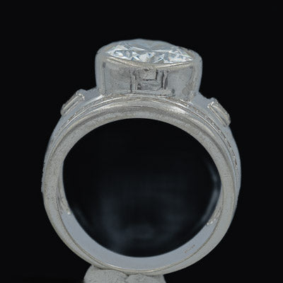 Sterling Silver Statement Ring with Large Cubic & Sparkling Stones