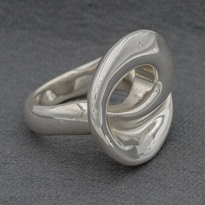 Sterling Silver Electroplated Open Band Ring 2.5cm