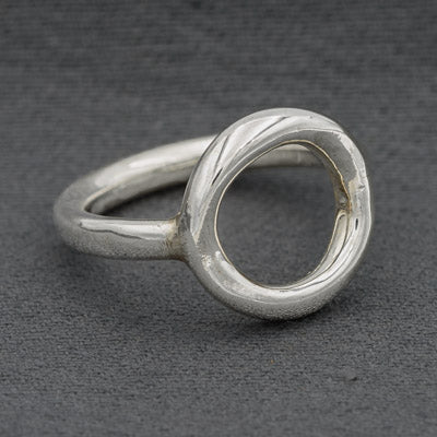 Sterling Silver Open Circle Ring 1.6cm Rounded Band