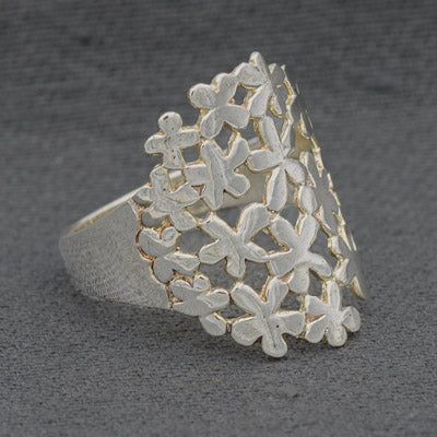 Sterling Silver Daisy Open Ring 2.2cm Floral Design