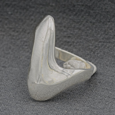 Sterling Silver Zig Zag Ring 2.3cm Beveled Edges