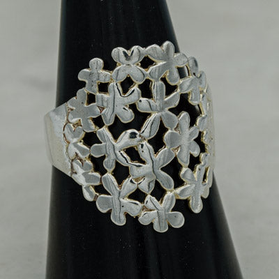 Sterling Silver Daisy Open Ring 2.2cm Floral Design