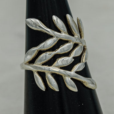 Sterling Silver Leaf Wrap Ring 2.2cm Nature Design
