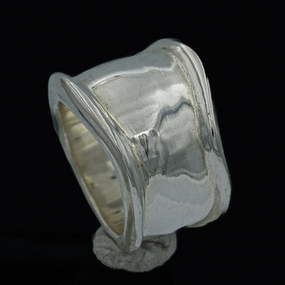 Sterling Silver Electroplated Ring 2cm Tapered Design