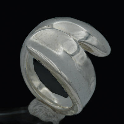 Electroplated Wrapped Silver Ring Sculpted Design