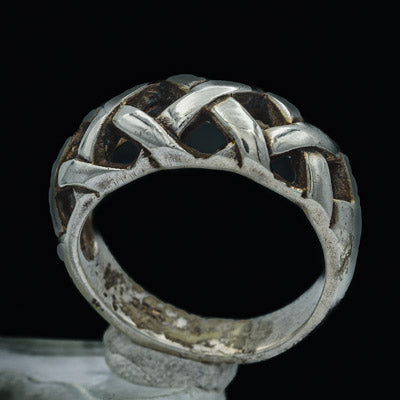 Sterling Silver Open Lattice Dome Ring 8mm