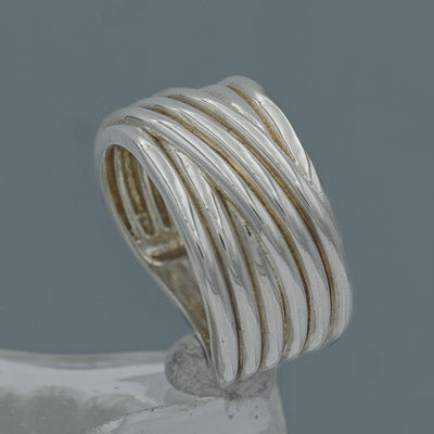 Sterling Silver Multi Wire Ring with Slanted Detail