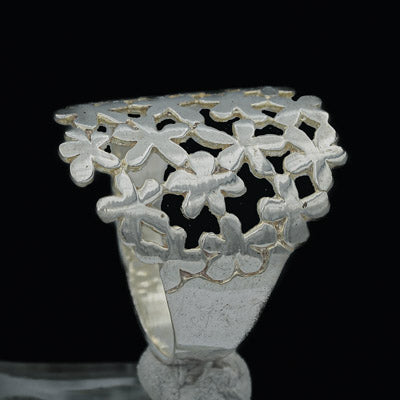 Sterling Silver Daisy Open Ring 2.2cm Floral Design