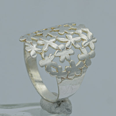 Sterling Silver Daisy Open Ring 2.2cm Floral Design