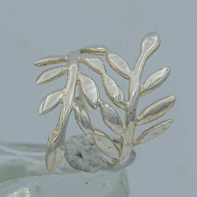 Sterling Silver Leaf Wrap Ring 2.2cm Nature Design