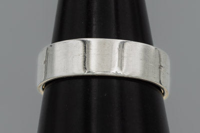 Sterling Silver Flat Band Ring 6mm Bold Edge Design