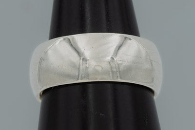 Sterling Silver Wide Flat Band Ring 9mm Sharp Edge
