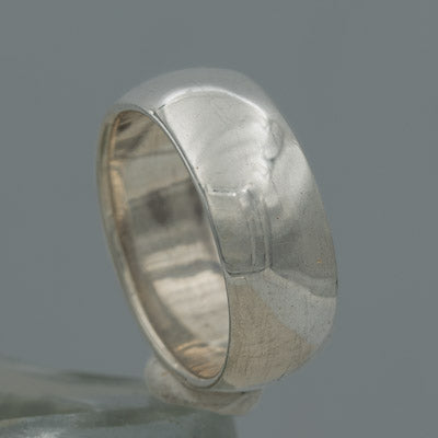 Sterling Silver Double Half Round Ring 10mm Statement