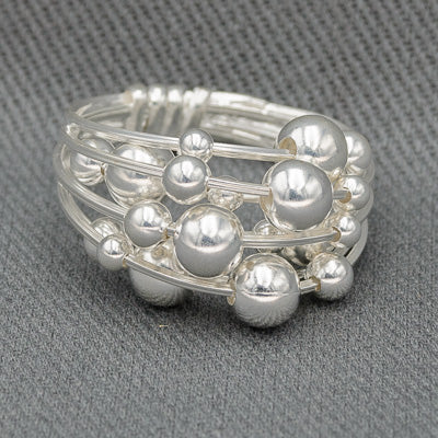 Sterling silver multiple ball ring