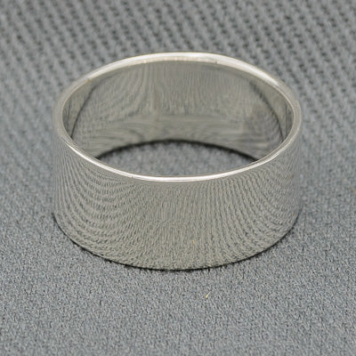 Sterling silver flat band 9mm