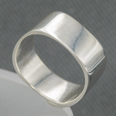 Sterling silver square 8mm band