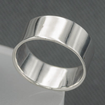 Sterling silver flat band 9mm