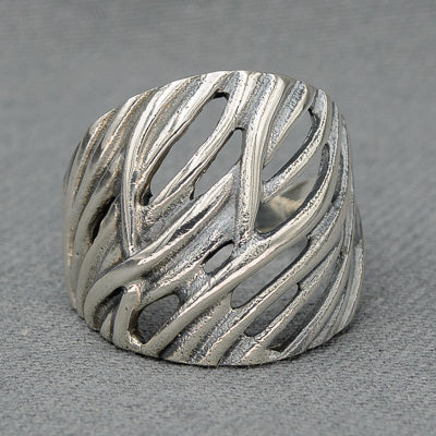 Sterling silver modern line ring