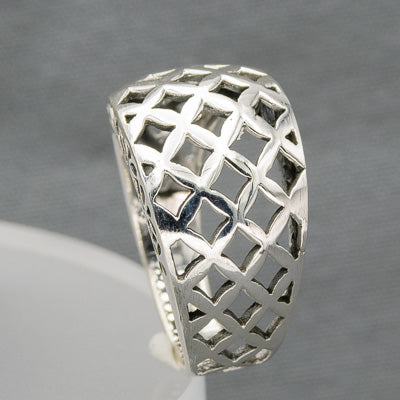 Sterling silver open lattice ring