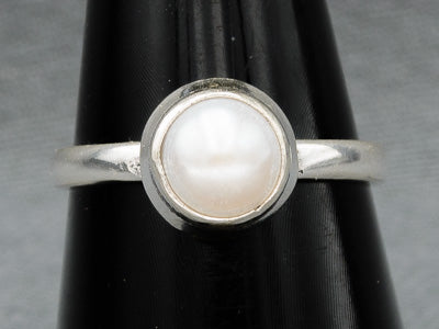 Sterling silver freshwater pearl ring