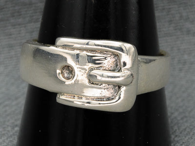 Sterling silver buckle ring