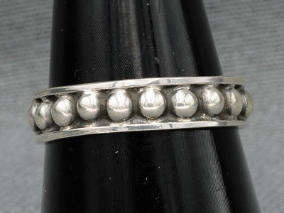 Sterling silver ring with bobbles medium