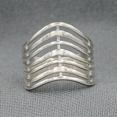 Sterling silver ring with 7 bands