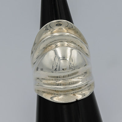 Sterling silver long dome ring