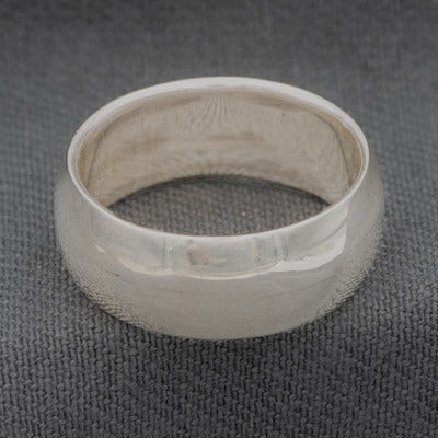 Sterling Silver Double Half Round Ring 10mm Statement