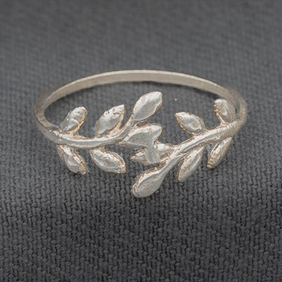 Sterling Silver Double Band Branch Ring 1mm Design