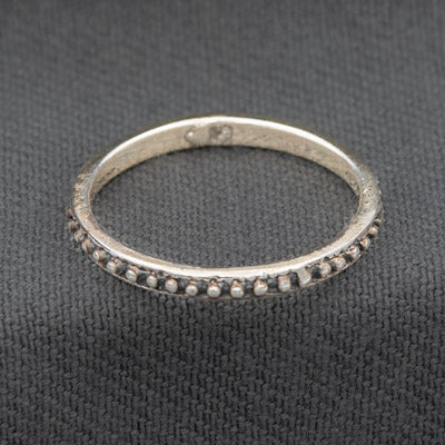 Sterling silver dotted ring