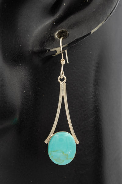 Sea blue Howlite set in silver danglings