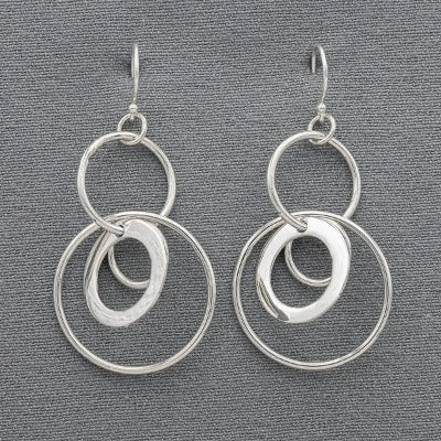 Sterling silver multi circle earrings