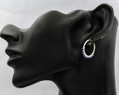 Sterling silver sleeper with Iolite stones
