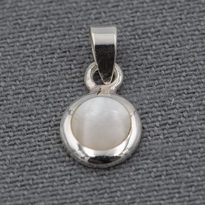 Small Mother of Pearl Pendant in Sterling Silver - Silvertree Jewelry #