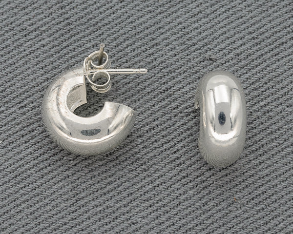 Small Sterling Silver Chubby Hoop Earrings – 12 mm - Silvertree Jewelry #