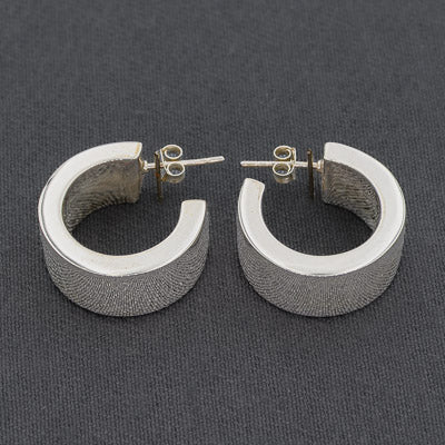 Sterling Silver Square Edge Hoop Earrings 2.2cm