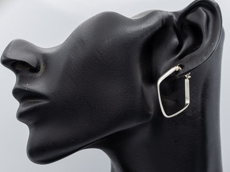 Square sterling silver hoops 2.5 cm x 2 mm