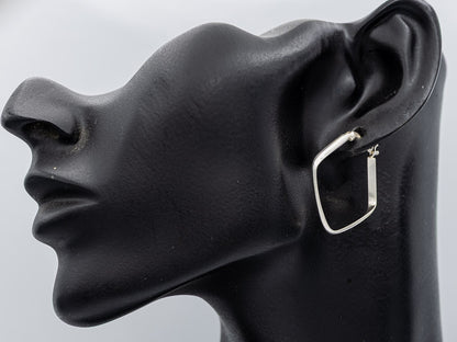 Square sterling silver hoops 2.5 cm x 2 mm