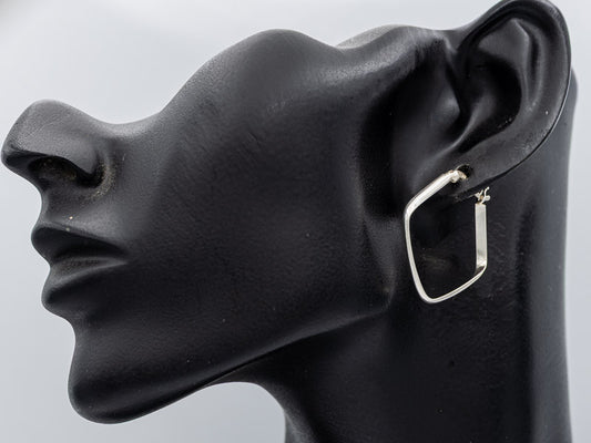 Square sterling silver hoops 2.5 cm x 2 mm