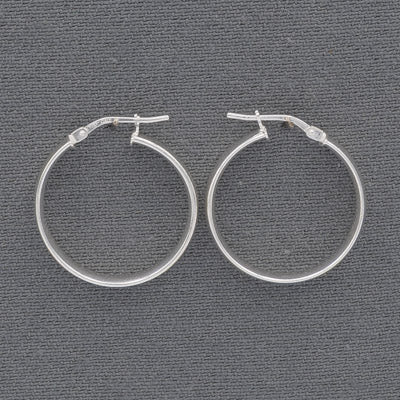 Sterling Silver 23mm Flat Hoop Earrings – 4mm Wide