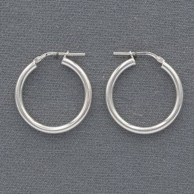 Sterling Silver 25mm Hoop Earrings – 2.5mm - Silvertree Jewelry #
